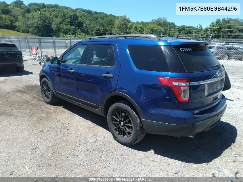 2014 Ford Explorer VIN: 1FM5K7B80EGB44296 Lot: 39669986