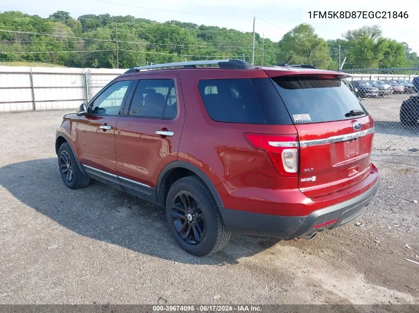 2014 Ford Explorer Xlt VIN: 1FM5K8D87EGC21846 Lot: 39674095