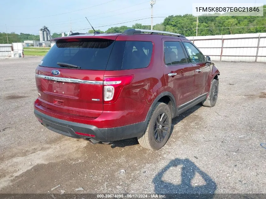 2014 Ford Explorer Xlt VIN: 1FM5K8D87EGC21846 Lot: 39674095