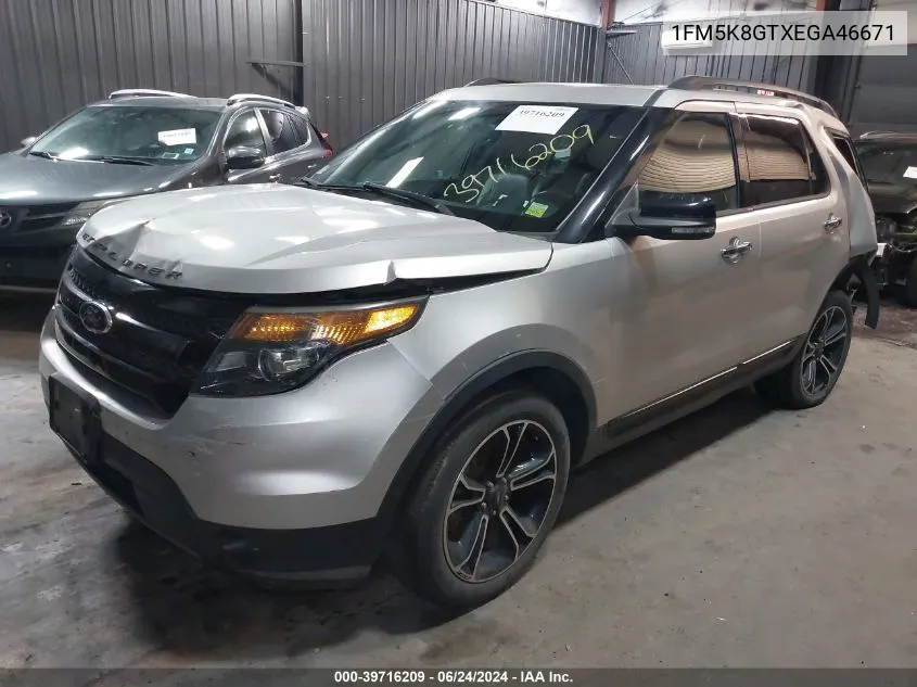 2014 Ford Explorer Sport VIN: 1FM5K8GTXEGA46671 Lot: 39716209