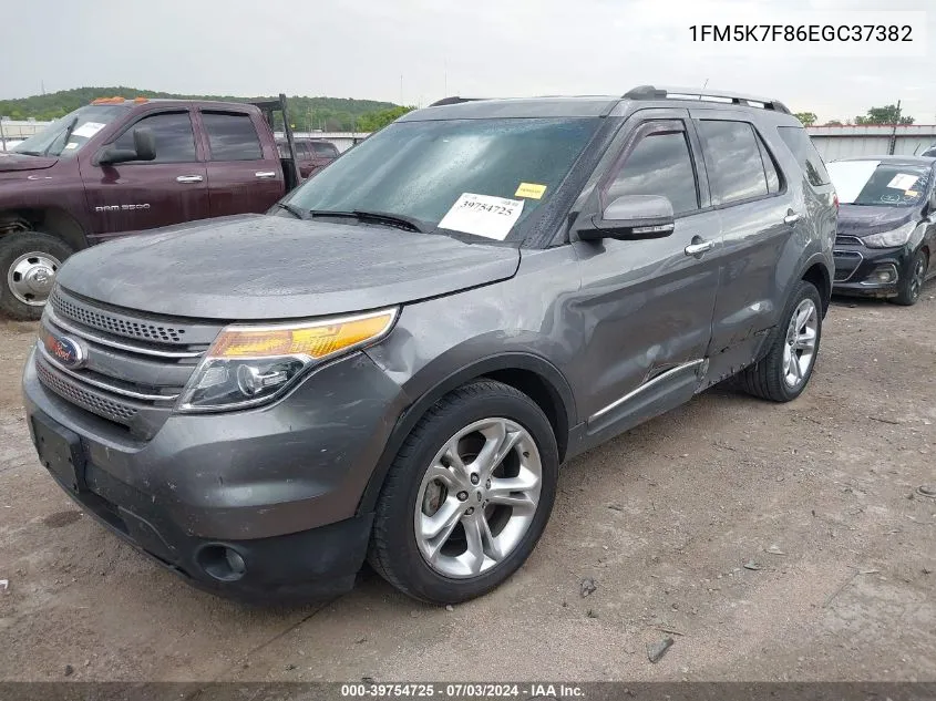 1FM5K7F86EGC37382 2014 Ford Explorer Limited