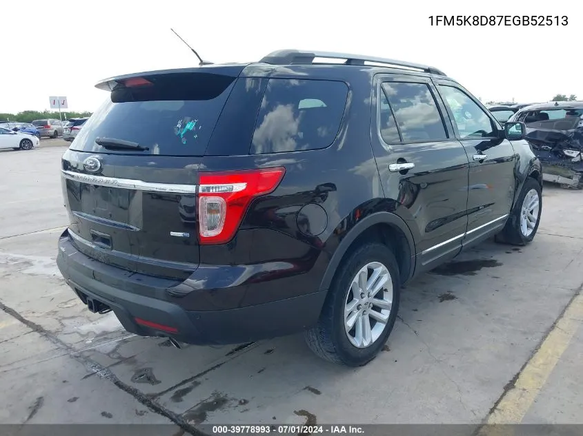 2014 Ford Explorer Xlt VIN: 1FM5K8D87EGB52513 Lot: 39778993