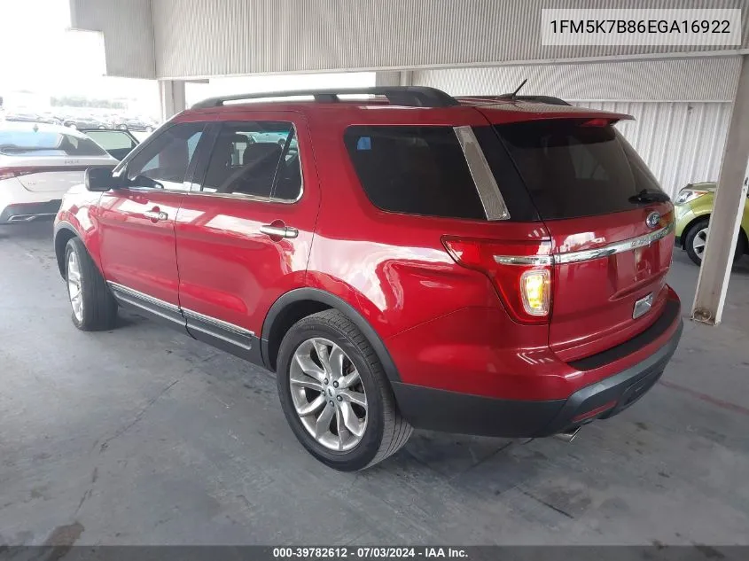 1FM5K7B86EGA16922 2014 Ford Explorer