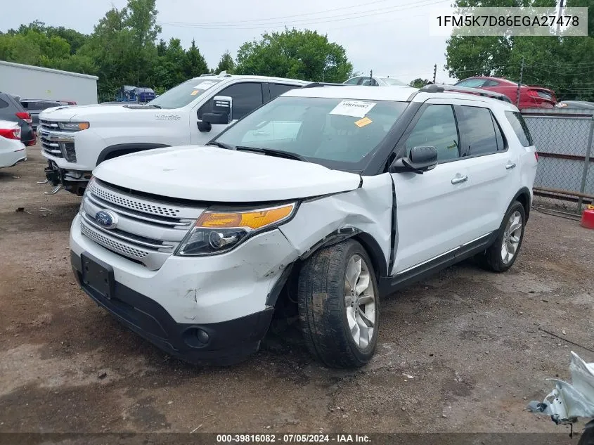 2014 Ford Explorer Xlt VIN: 1FM5K7D86EGA27478 Lot: 39816082