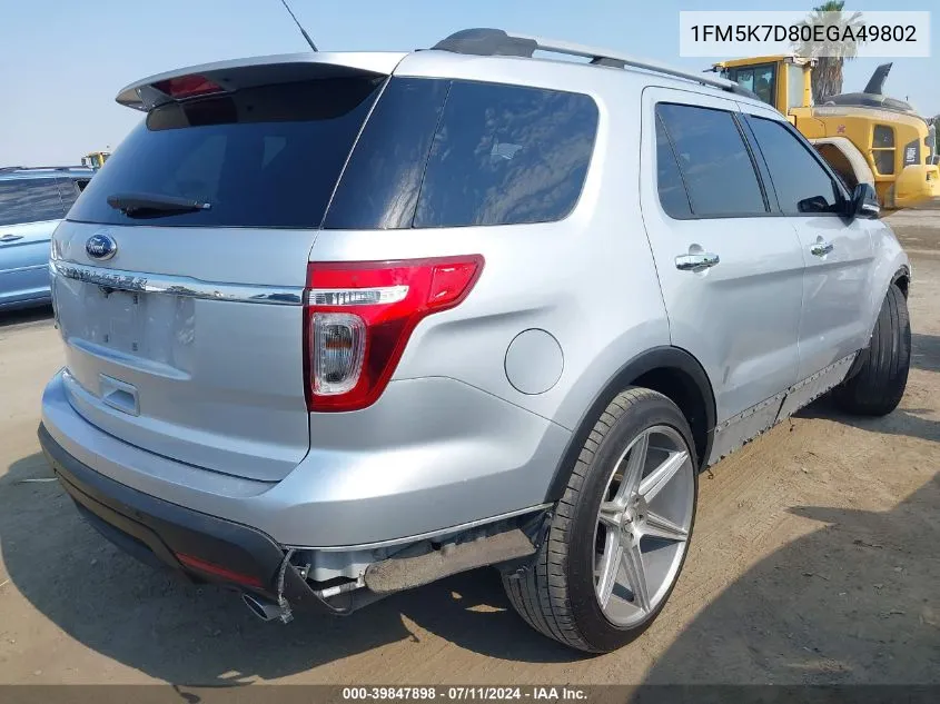 1FM5K7D80EGA49802 2014 Ford Explorer Xlt