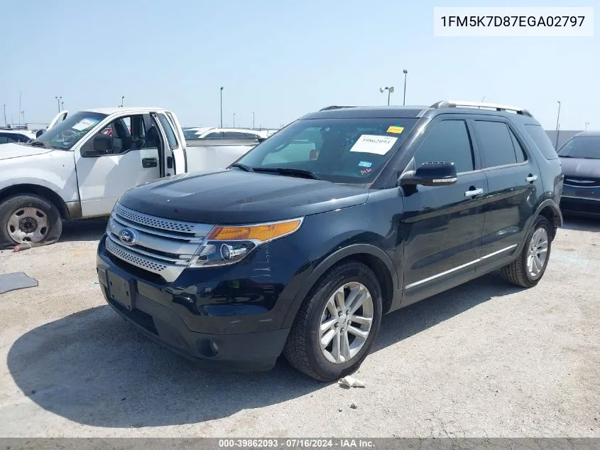 2014 Ford Explorer Xlt VIN: 1FM5K7D87EGA02797 Lot: 39862093