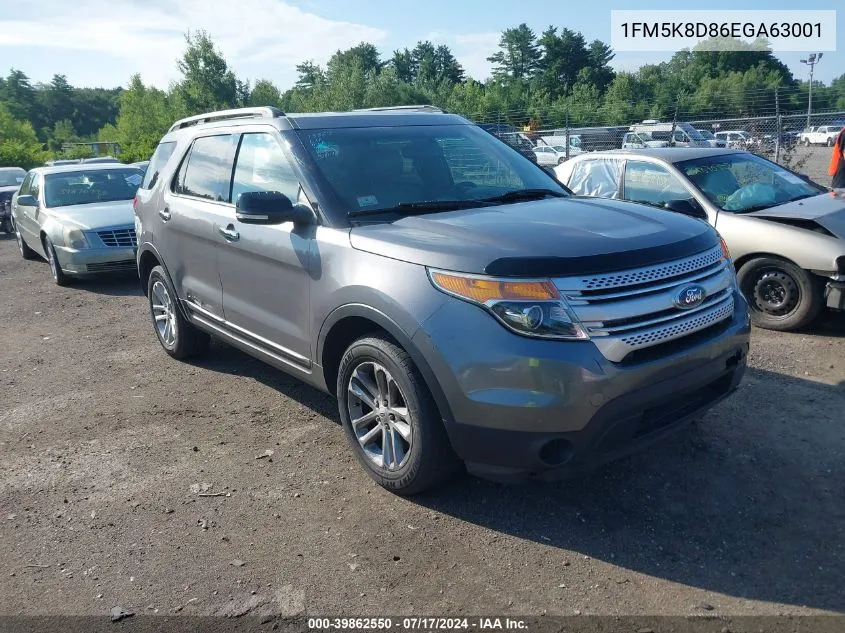 2014 Ford Explorer Xlt VIN: 1FM5K8D86EGA63001 Lot: 39862550