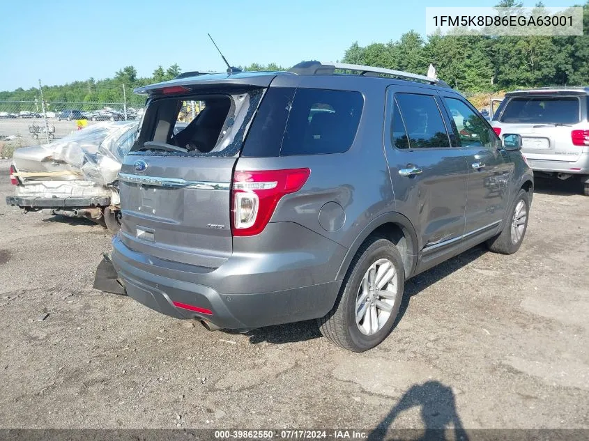 1FM5K8D86EGA63001 2014 Ford Explorer Xlt