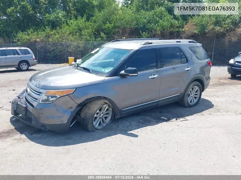 2014 Ford Explorer Xlt VIN: 1FM5K7D81EGA76393 Lot: 39869465