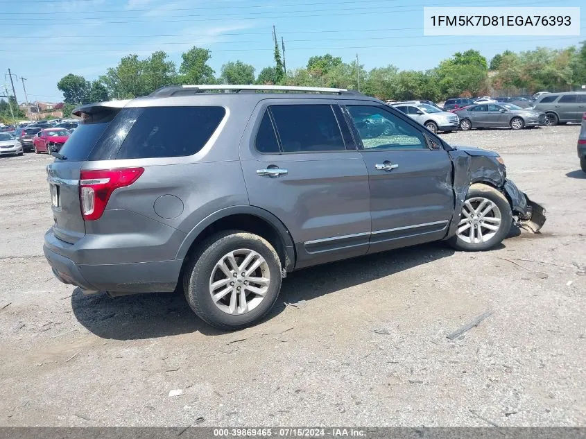 2014 Ford Explorer Xlt VIN: 1FM5K7D81EGA76393 Lot: 39869465