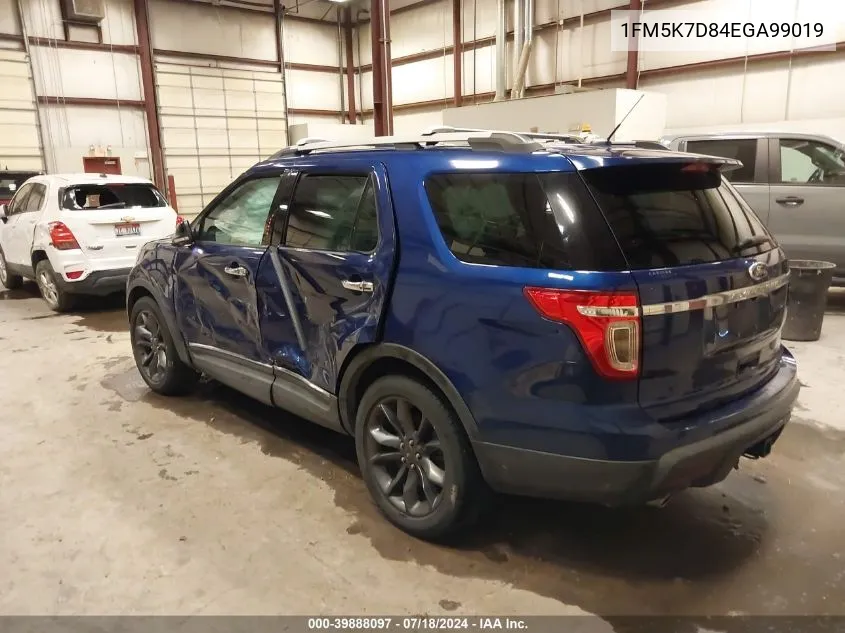 2014 Ford Explorer Xlt VIN: 1FM5K7D84EGA99019 Lot: 39888097