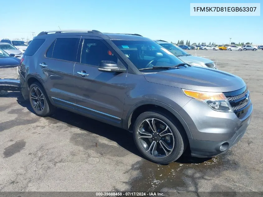 2014 Ford Explorer Xlt VIN: 1FM5K7D81EGB63307 Lot: 39888458