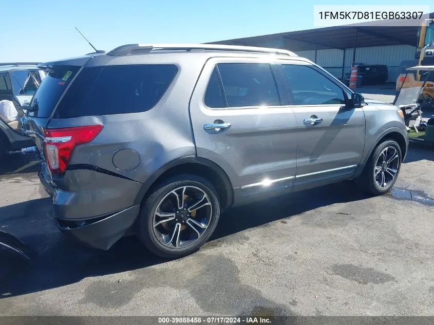 1FM5K7D81EGB63307 2014 Ford Explorer Xlt