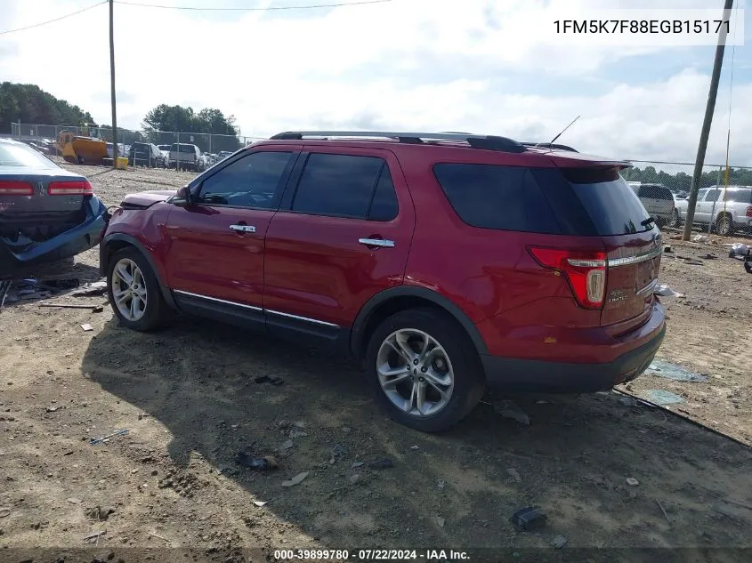 1FM5K7F88EGB15171 2014 Ford Explorer Limited