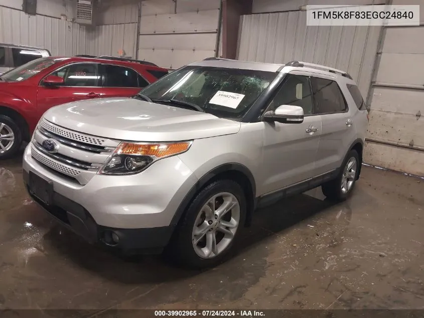 2014 Ford Explorer Limited VIN: 1FM5K8F83EGC24840 Lot: 39902965