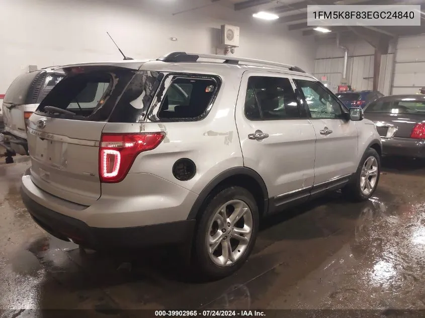 2014 Ford Explorer Limited VIN: 1FM5K8F83EGC24840 Lot: 39902965