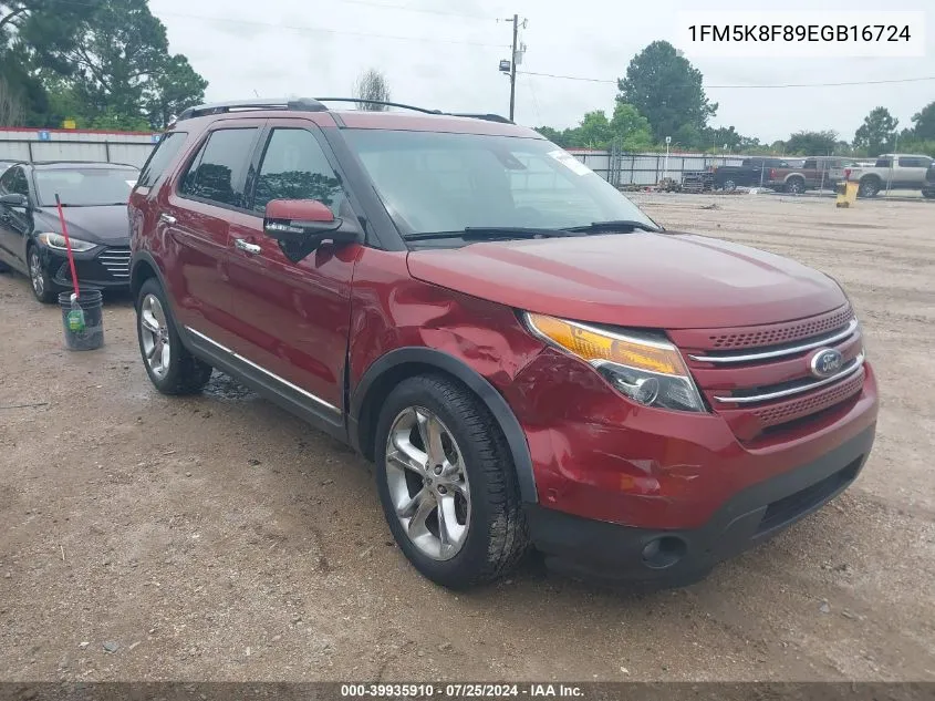 2014 Ford Explorer Limited VIN: 1FM5K8F89EGB16724 Lot: 39935910