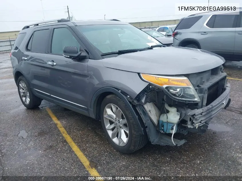 2014 Ford Explorer Xlt VIN: 1FM5K7D81EGA99513 Lot: 39957190