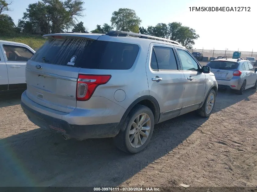 1FM5K8D84EGA12712 2014 Ford Explorer Xlt