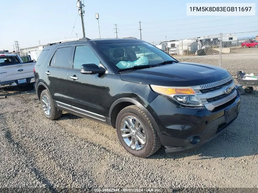 2014 Ford Explorer Xlt VIN: 1FM5K8D83EGB11697 Lot: 39982948