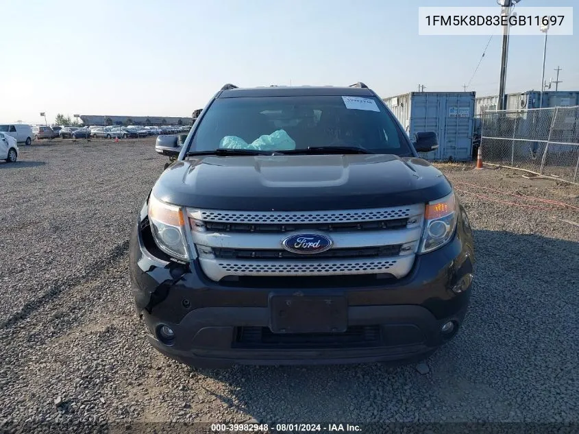 2014 Ford Explorer Xlt VIN: 1FM5K8D83EGB11697 Lot: 39982948