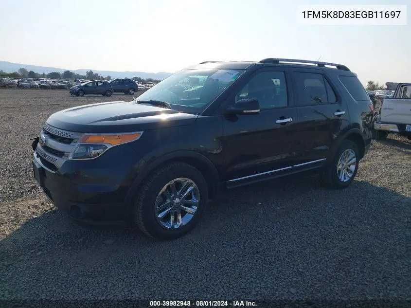 1FM5K8D83EGB11697 2014 Ford Explorer Xlt