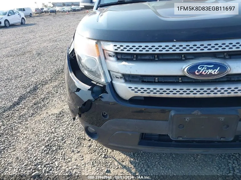 2014 Ford Explorer Xlt VIN: 1FM5K8D83EGB11697 Lot: 39982948