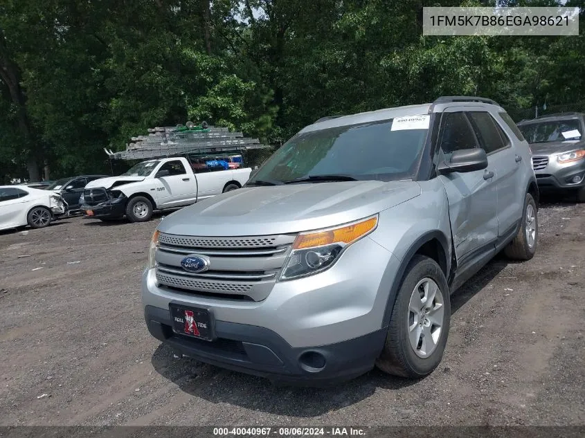 2014 Ford Explorer VIN: 1FM5K7B86EGA98621 Lot: 40040967