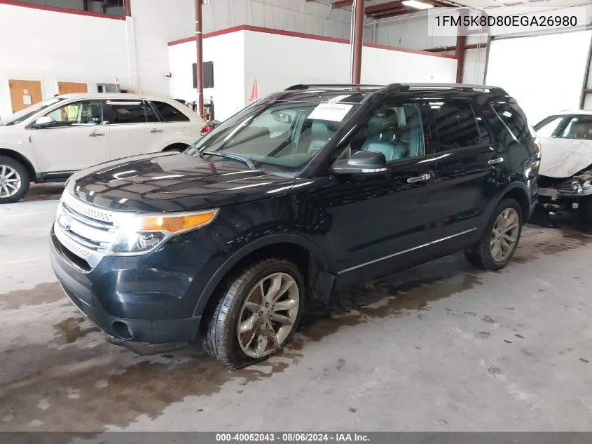 1FM5K8D80EGA26980 2014 Ford Explorer Xlt