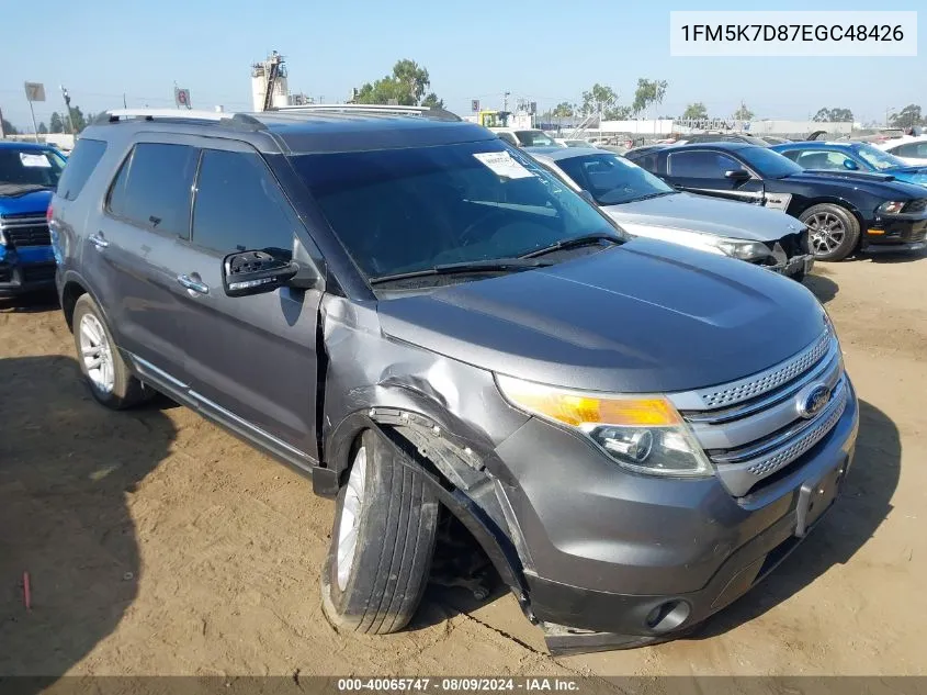 2014 Ford Explorer Xlt VIN: 1FM5K7D87EGC48426 Lot: 40065747