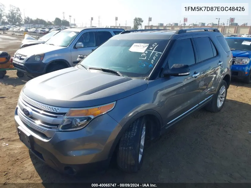 2014 Ford Explorer Xlt VIN: 1FM5K7D87EGC48426 Lot: 40065747