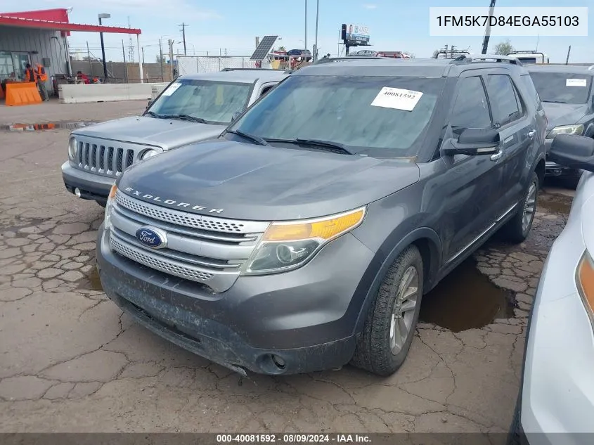 1FM5K7D84EGA55103 2014 Ford Explorer Xlt