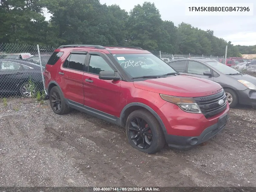 2014 Ford Explorer VIN: 1FM5K8B80EGB47396 Lot: 40087141