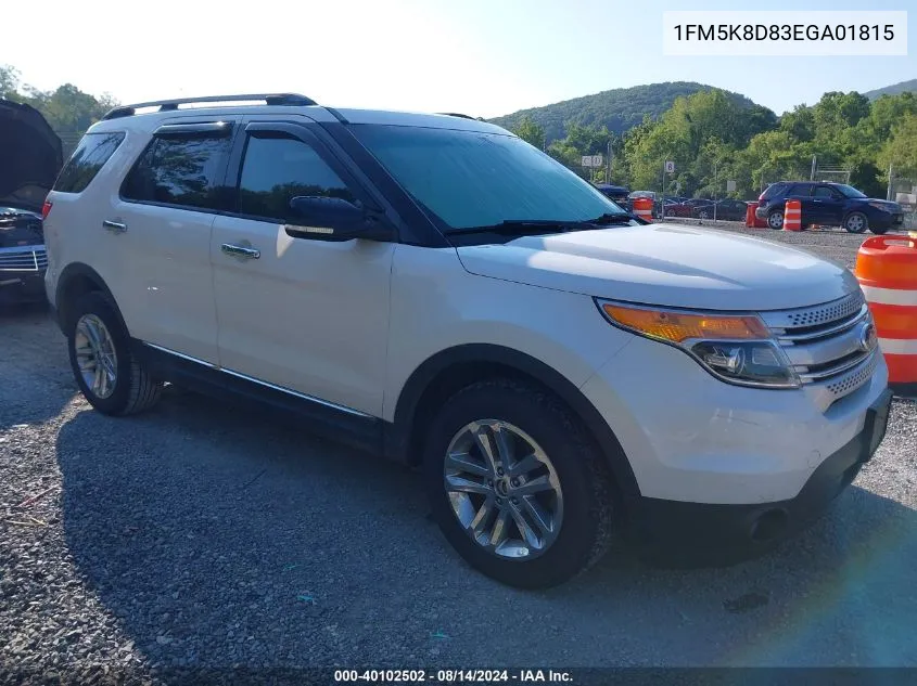 2014 Ford Explorer Xlt VIN: 1FM5K8D83EGA01815 Lot: 40102502