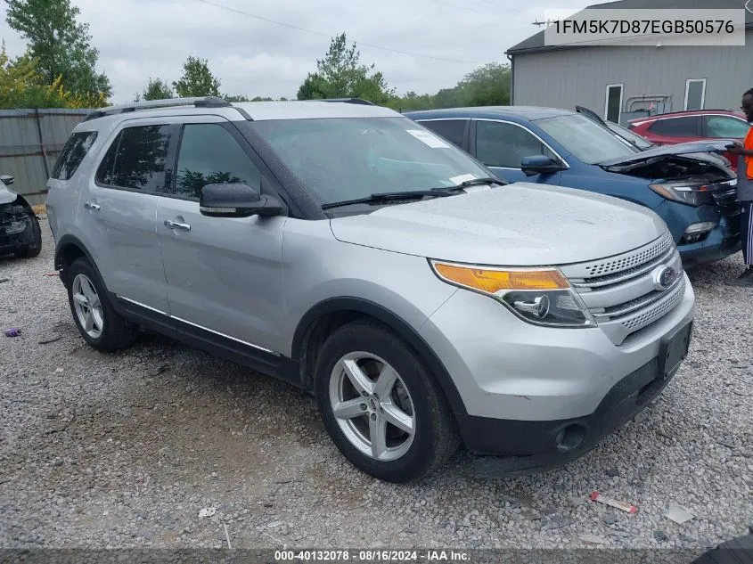 2014 Ford Explorer Xlt VIN: 1FM5K7D87EGB50576 Lot: 40132078