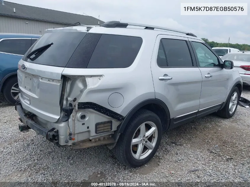 2014 Ford Explorer Xlt VIN: 1FM5K7D87EGB50576 Lot: 40132078