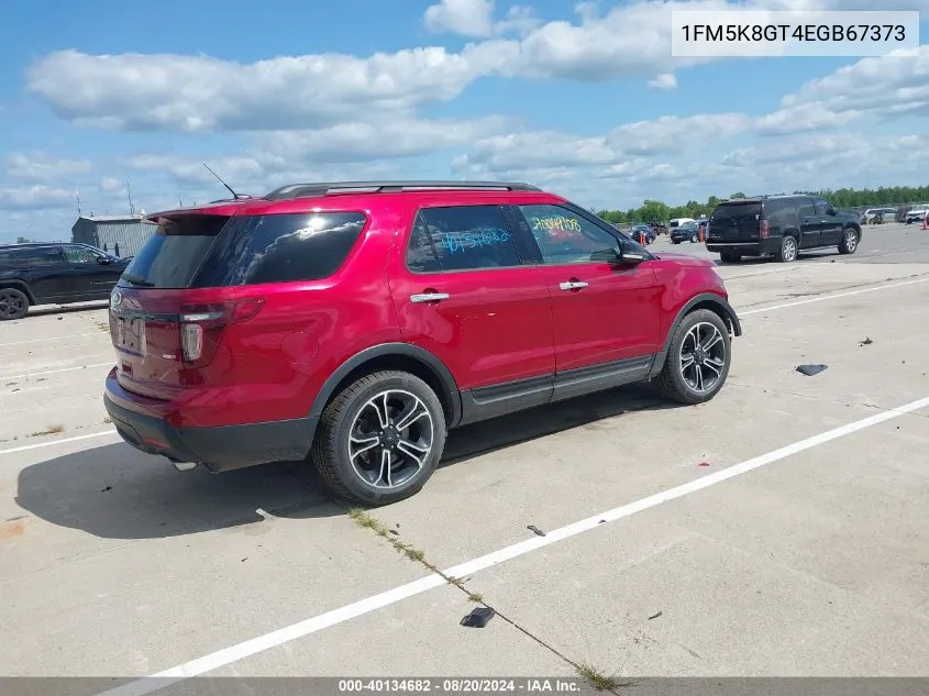 2014 Ford Explorer Sport VIN: 1FM5K8GT4EGB67373 Lot: 40134682