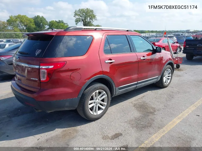 1FM5K7D8XEGC51174 2014 Ford Explorer Xlt