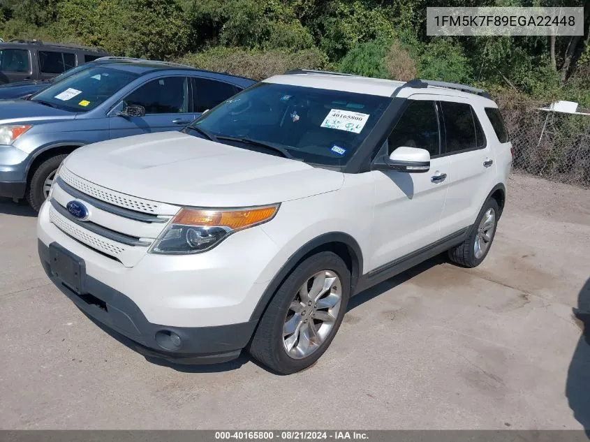 2014 Ford Explorer Limited VIN: 1FM5K7F89EGA22448 Lot: 40165800