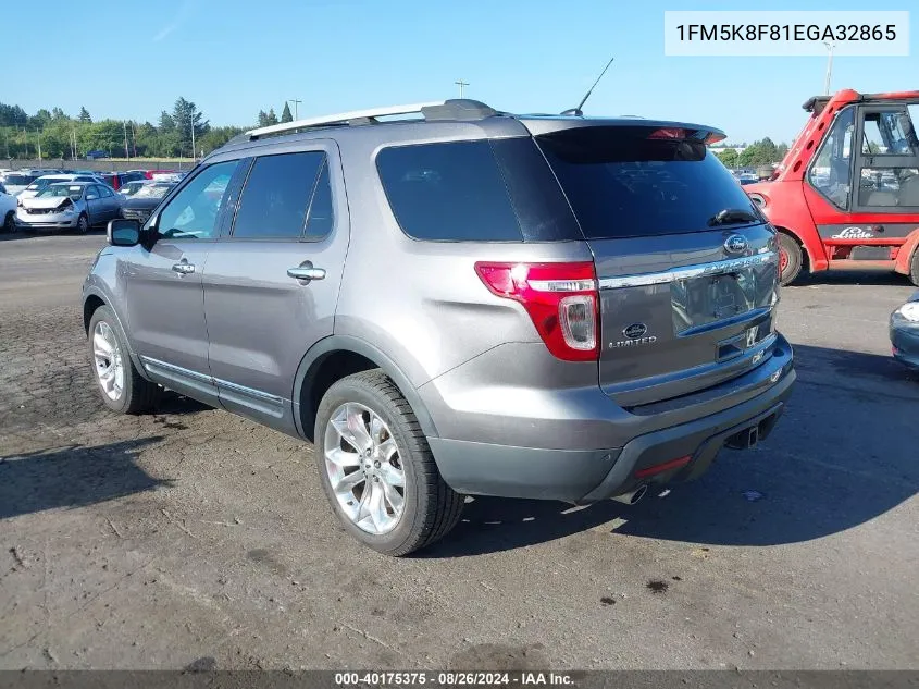 2014 Ford Explorer Limited VIN: 1FM5K8F81EGA32865 Lot: 40175375