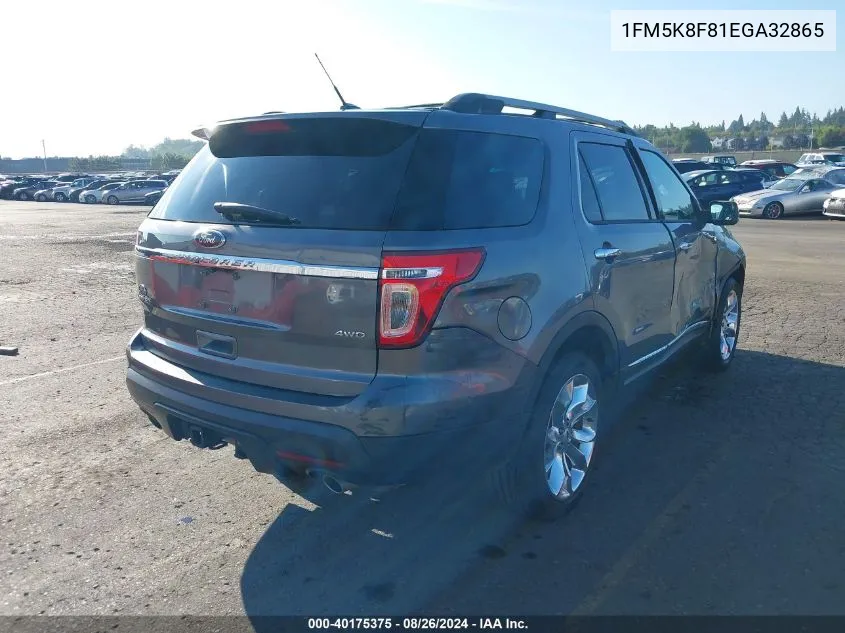 2014 Ford Explorer Limited VIN: 1FM5K8F81EGA32865 Lot: 40175375