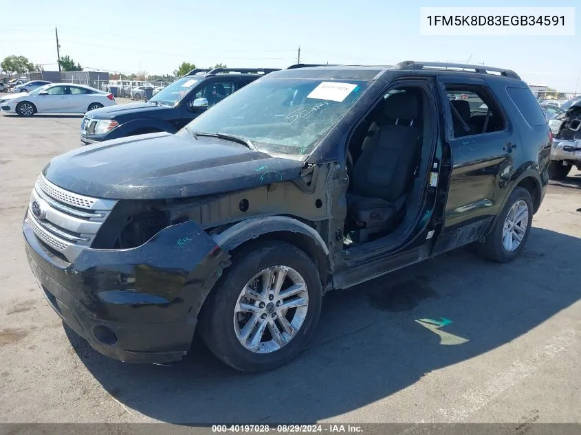 1FM5K8D83EGB34591 2014 Ford Explorer Xlt