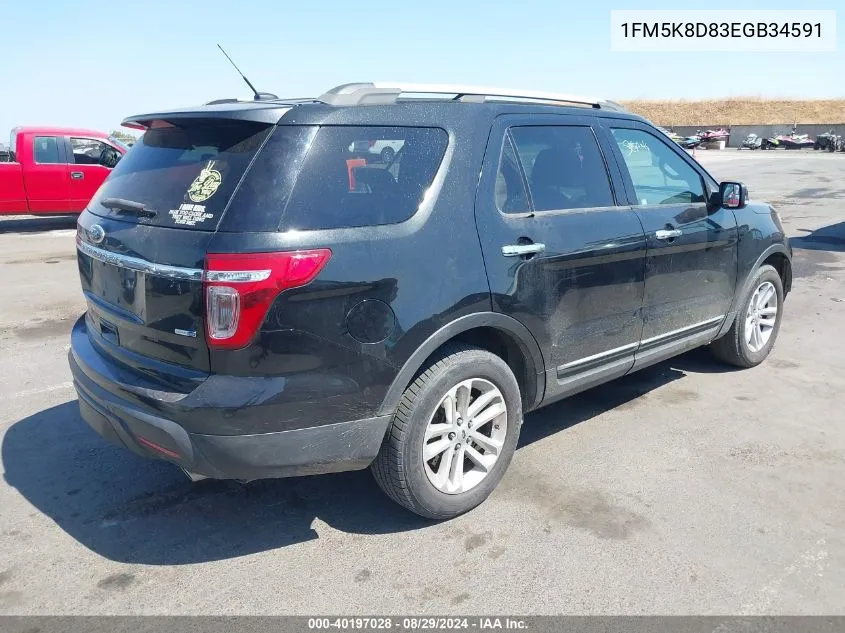 1FM5K8D83EGB34591 2014 Ford Explorer Xlt