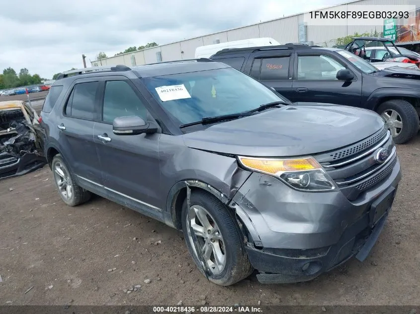 2014 Ford Explorer Limited VIN: 1FM5K8F89EGB03293 Lot: 40218436