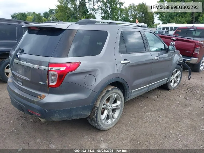 2014 Ford Explorer Limited VIN: 1FM5K8F89EGB03293 Lot: 40218436