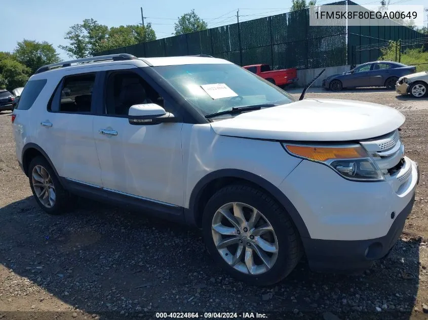 2014 Ford Explorer Limited VIN: 1FM5K8F80EGA00649 Lot: 40224864