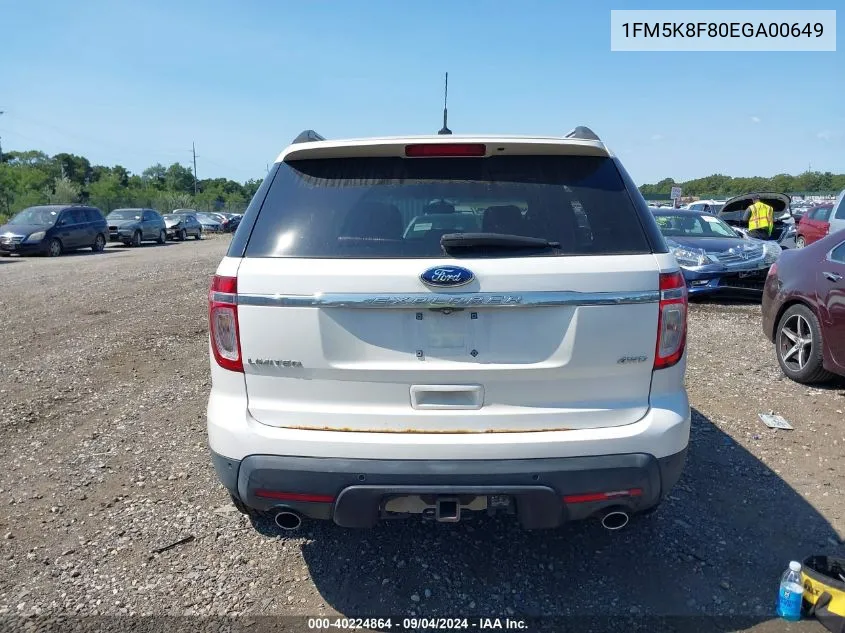 2014 Ford Explorer Limited VIN: 1FM5K8F80EGA00649 Lot: 40224864