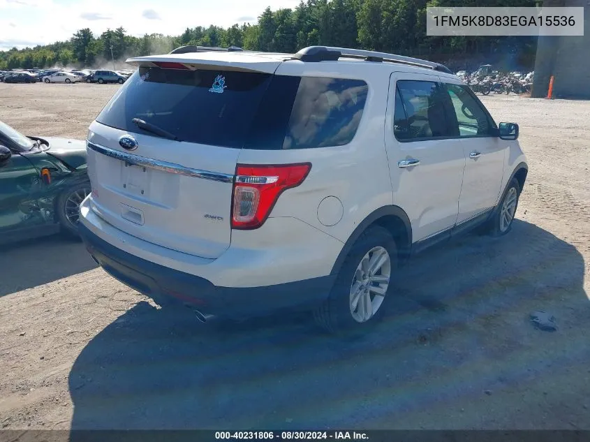 1FM5K8D83EGA15536 2014 Ford Explorer Xlt