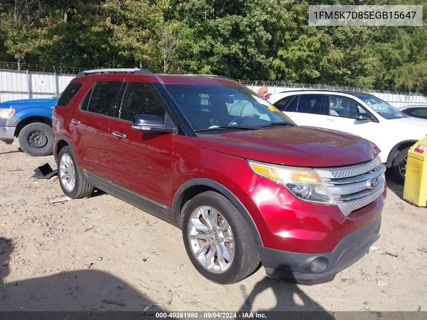 1FM5K7D85EGB15647 2014 Ford Explorer Xlt