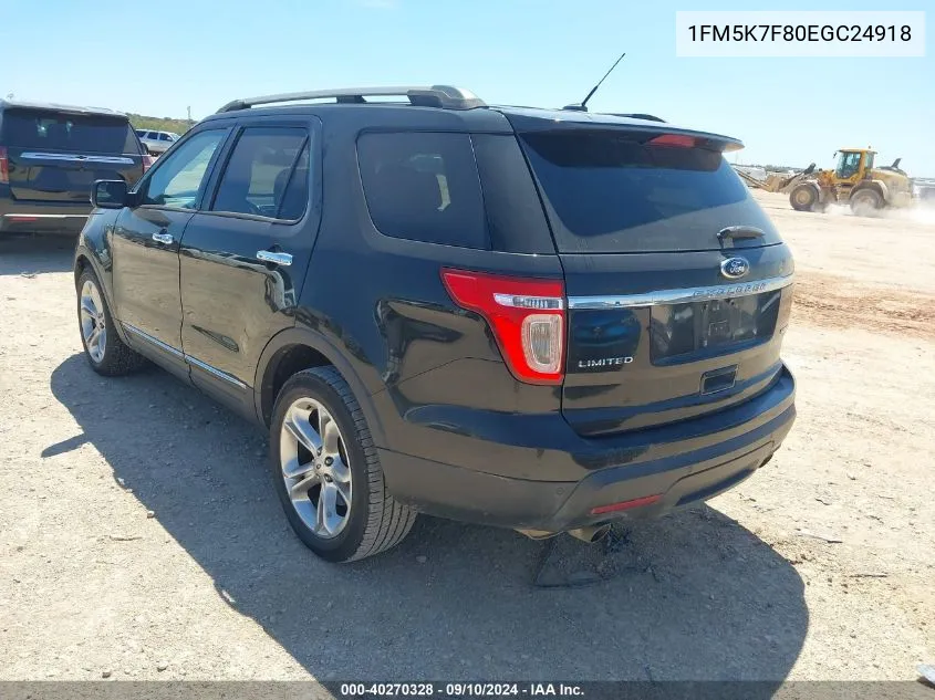 2014 Ford Explorer Limited VIN: 1FM5K7F80EGC24918 Lot: 40270328